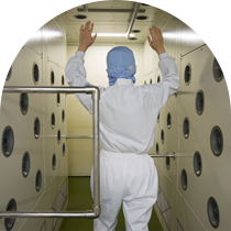 Preventing contamination using an air shower